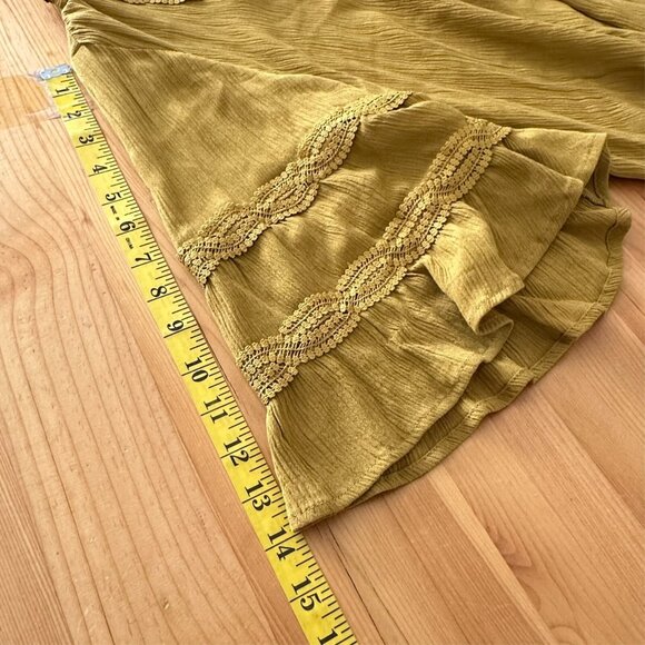 Tunic Women L Tassel Tie Lace‎ Peasant Boho Fairy Renaissance Hippie Western - Picture 7 of 10